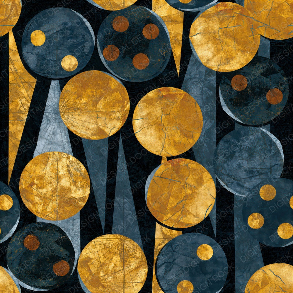 Batik Backgammon Points Charcoal Gold Seamless Digital Paper Pack (DDD015967)