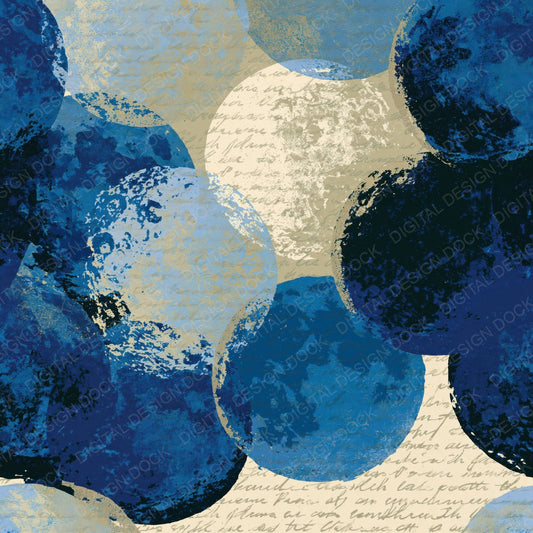 Screenprint Lunar Craters Navy Bone Digital Paper Pack (DDD016002)