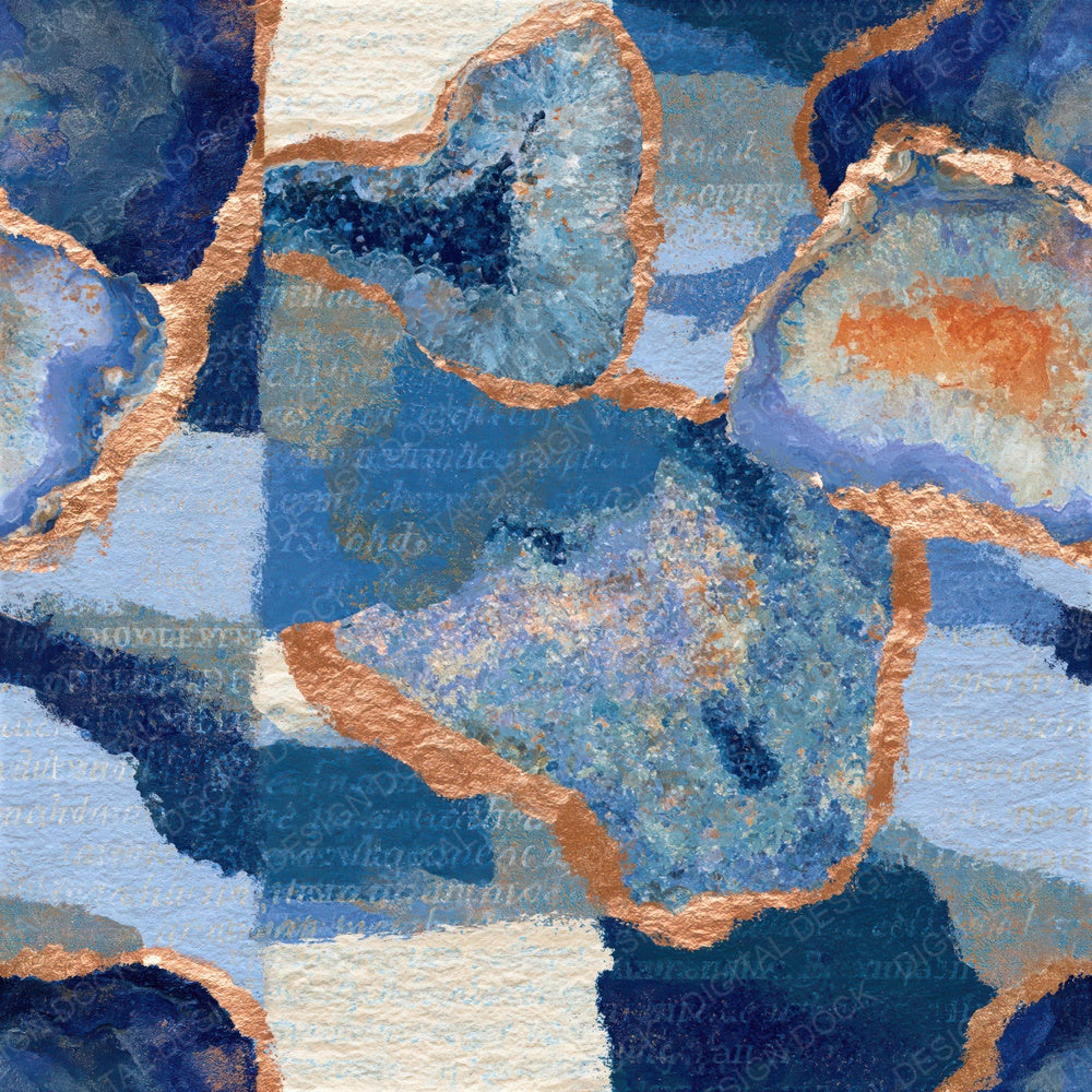 Bohemian Druzy Quartz Sapphire Seamless Digital Paper Pack (DDD016026)