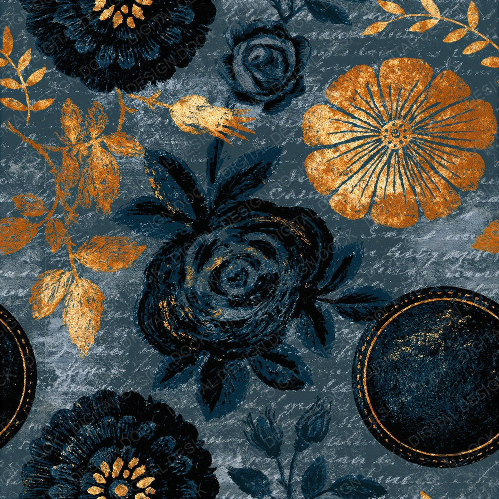 Screenprint Mourning Brooches Slate Seamless Digital Paper Pack (DDD016041)