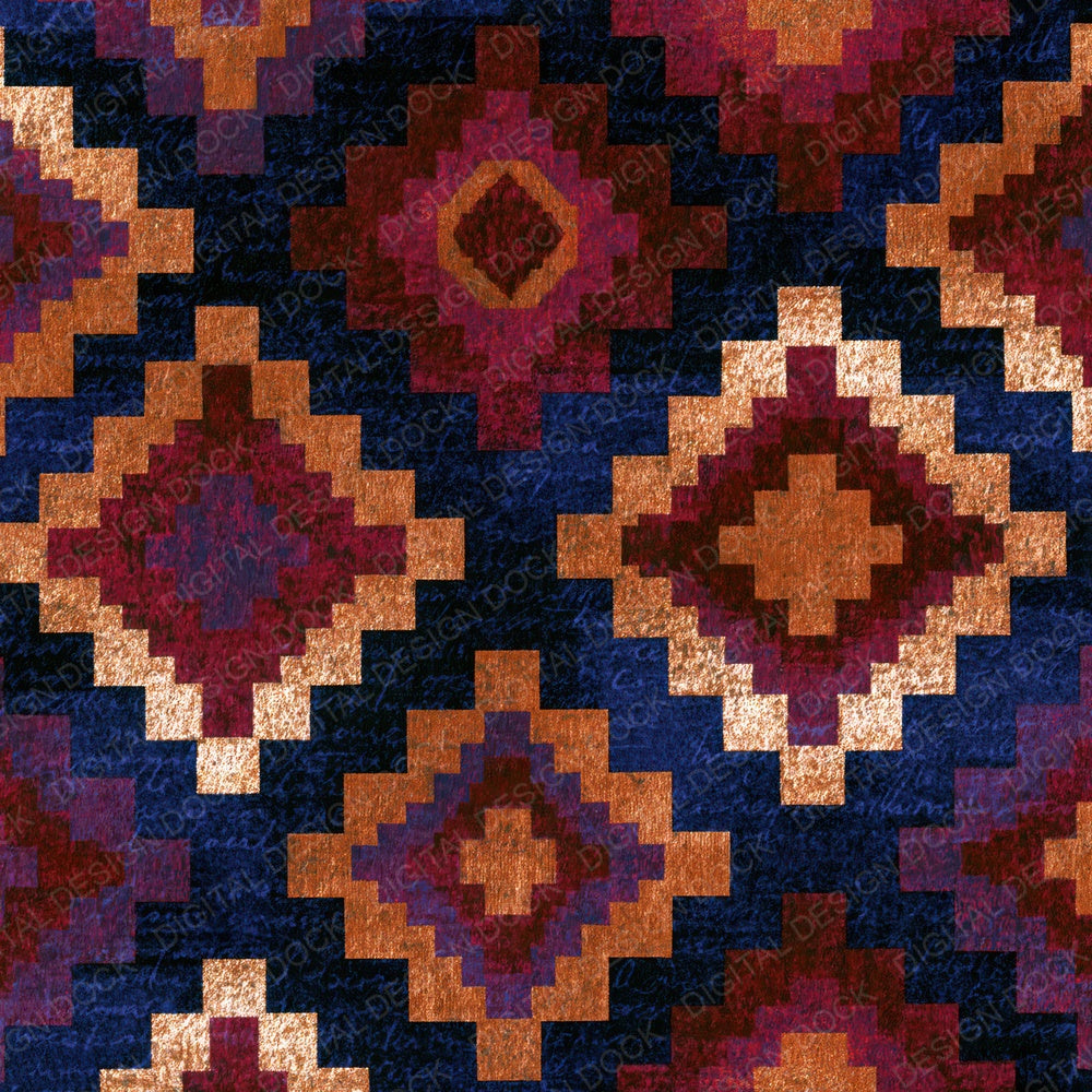 Coloured Pencil Navajo Weaving Oxblood Digital Paper Pack (DDD016048)