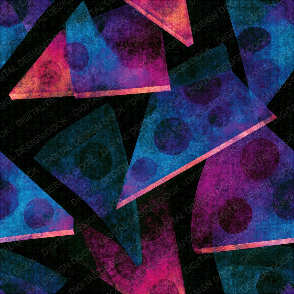 Infrared Pizza Slices Cyan Violet Seamless Digital Paper Pack (DDD016052)