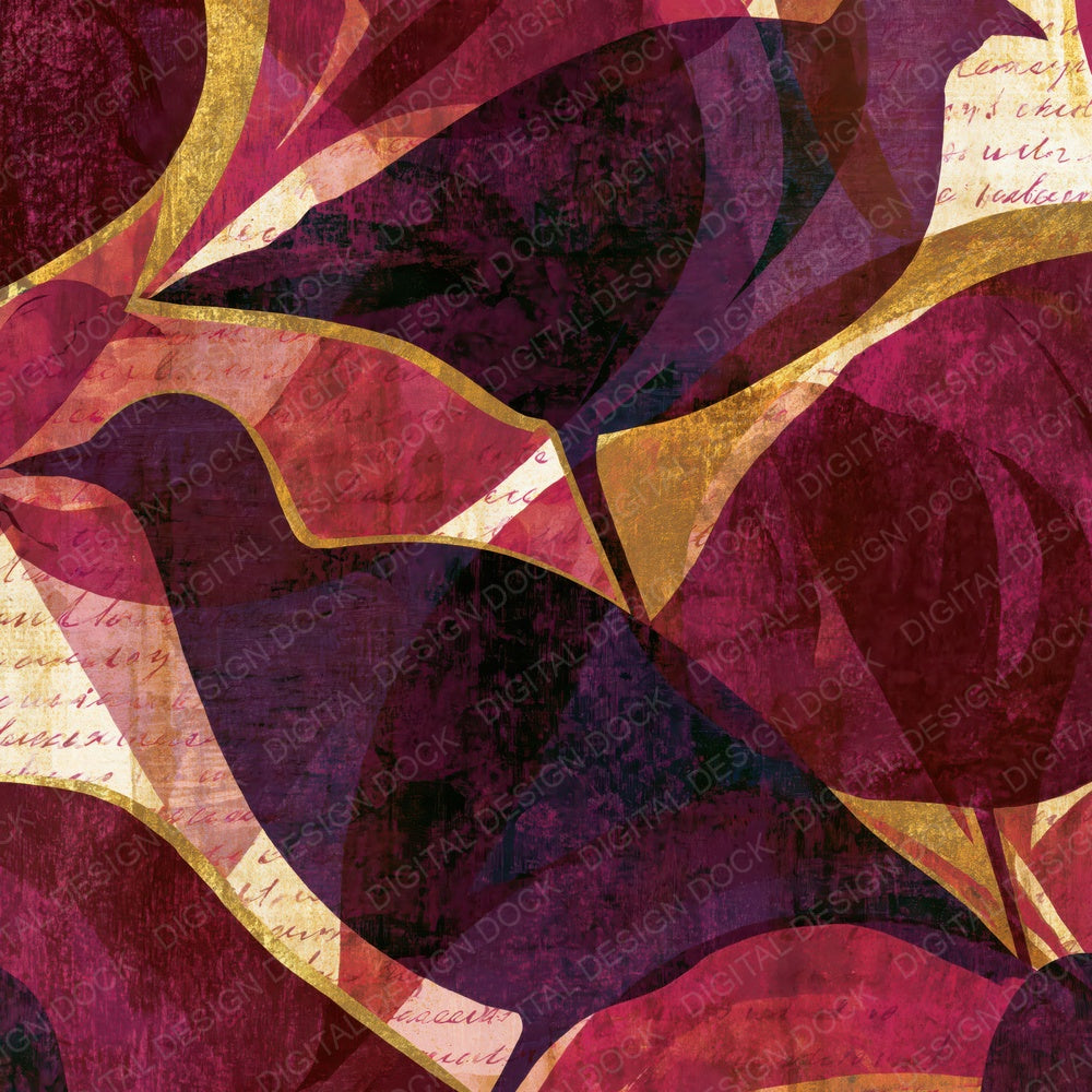 Art Nouveau Turkey Raspberry Plum Digital Paper Pack (DDD016066)