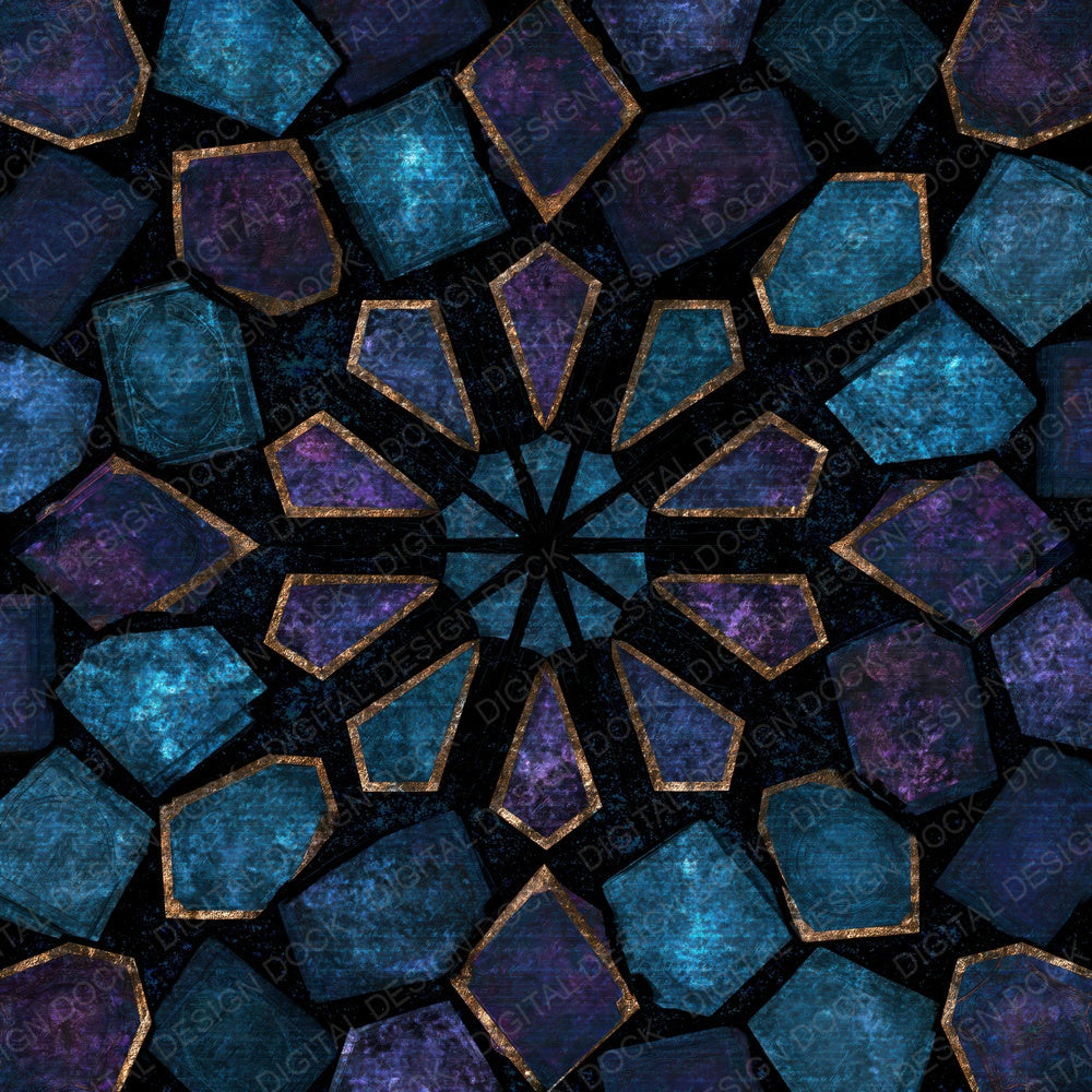 Mandala Spell Books Cyan Violet Digital Paper Pack (DDD016094)