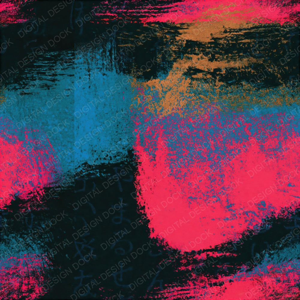 Drypoint Pink Cyan Abstract Seamless Digital Paper Pack (DDD016109)