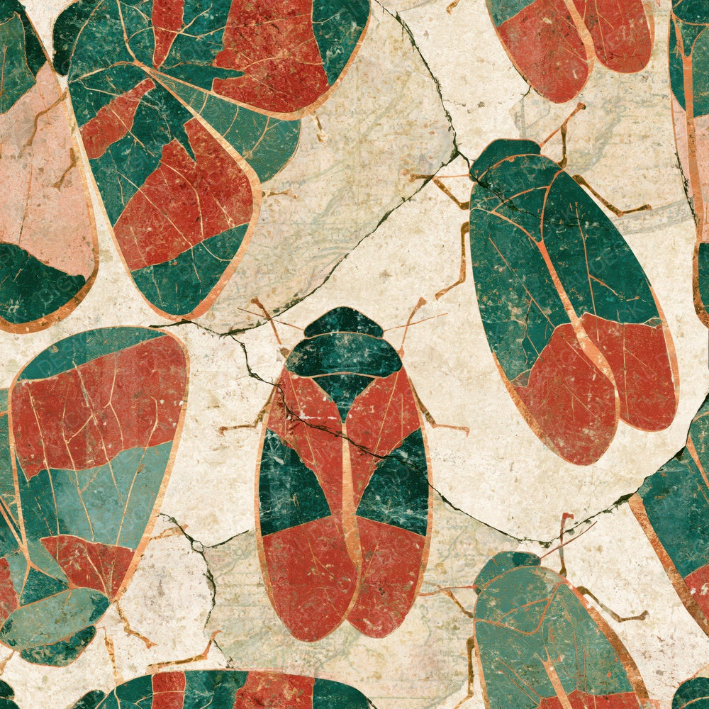 Fresco Italian Leafhopper Evergreen Red Digital Paper Pack (DDD016131)