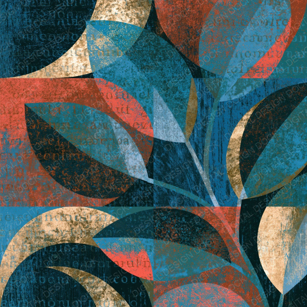 Woodcut Italian Moons Lagoon Coral Digital Paper Pack (DDD016143)