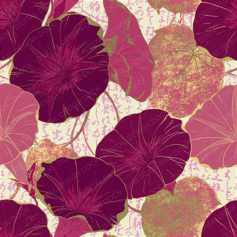 Screenprint Morning Glory Mulled Wine Seamless Digital Paper Pack (DDD016198)