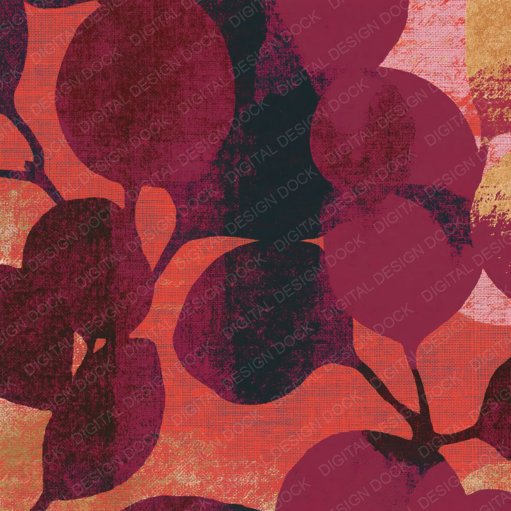 Screenprint Cherry Mulberry Abstract Digital Paper Pack (DDD016221)