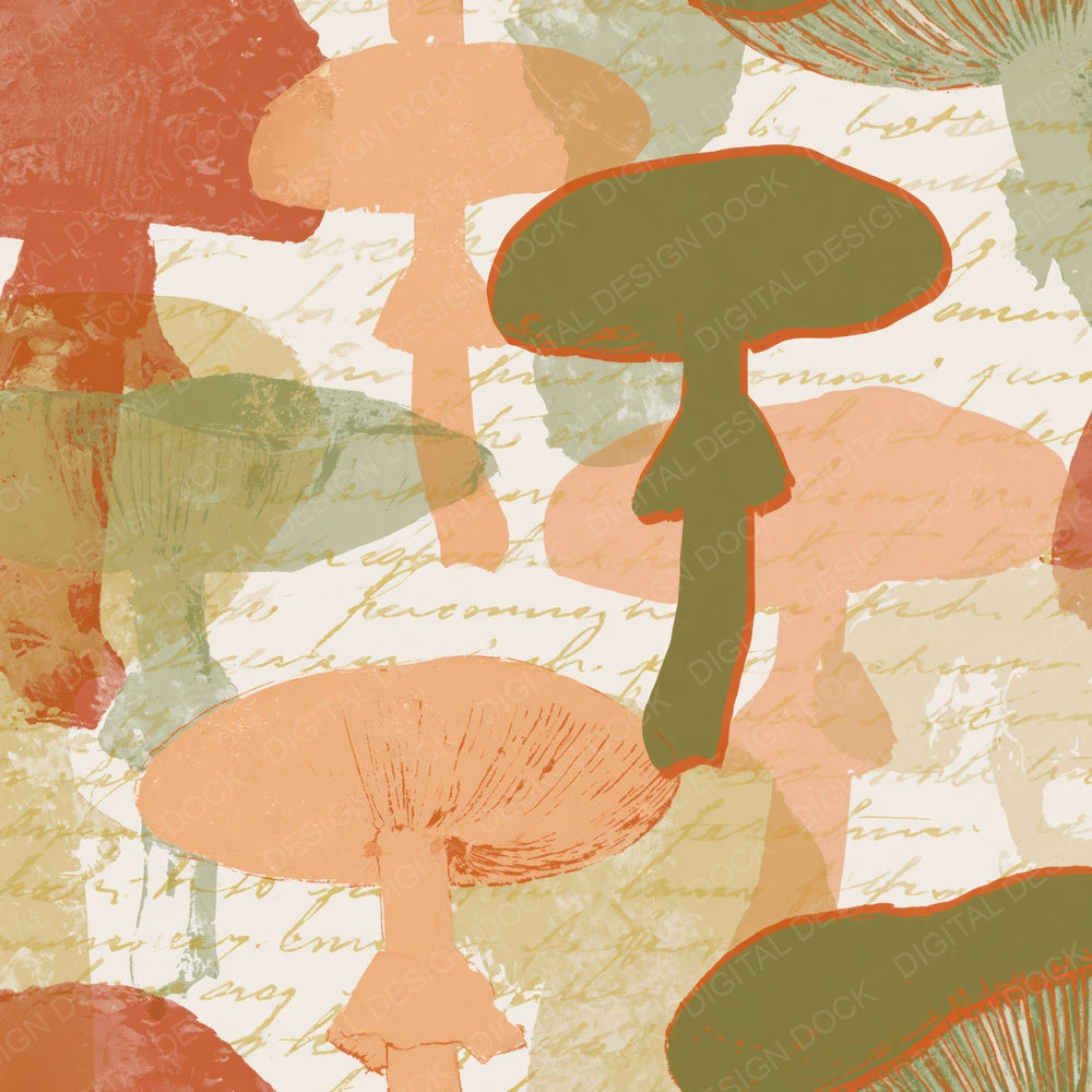 Screenprint Death Caps Apricot Pistachio Digital Paper Pack (DDD016222)