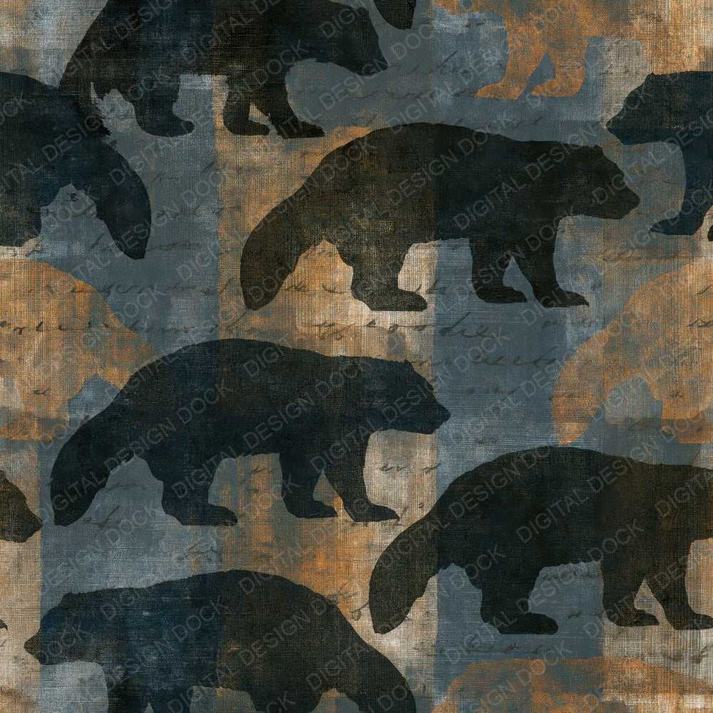 Indian Block Print Wolverines Charcoal Brass Digital Paper Pack (DDD016226)