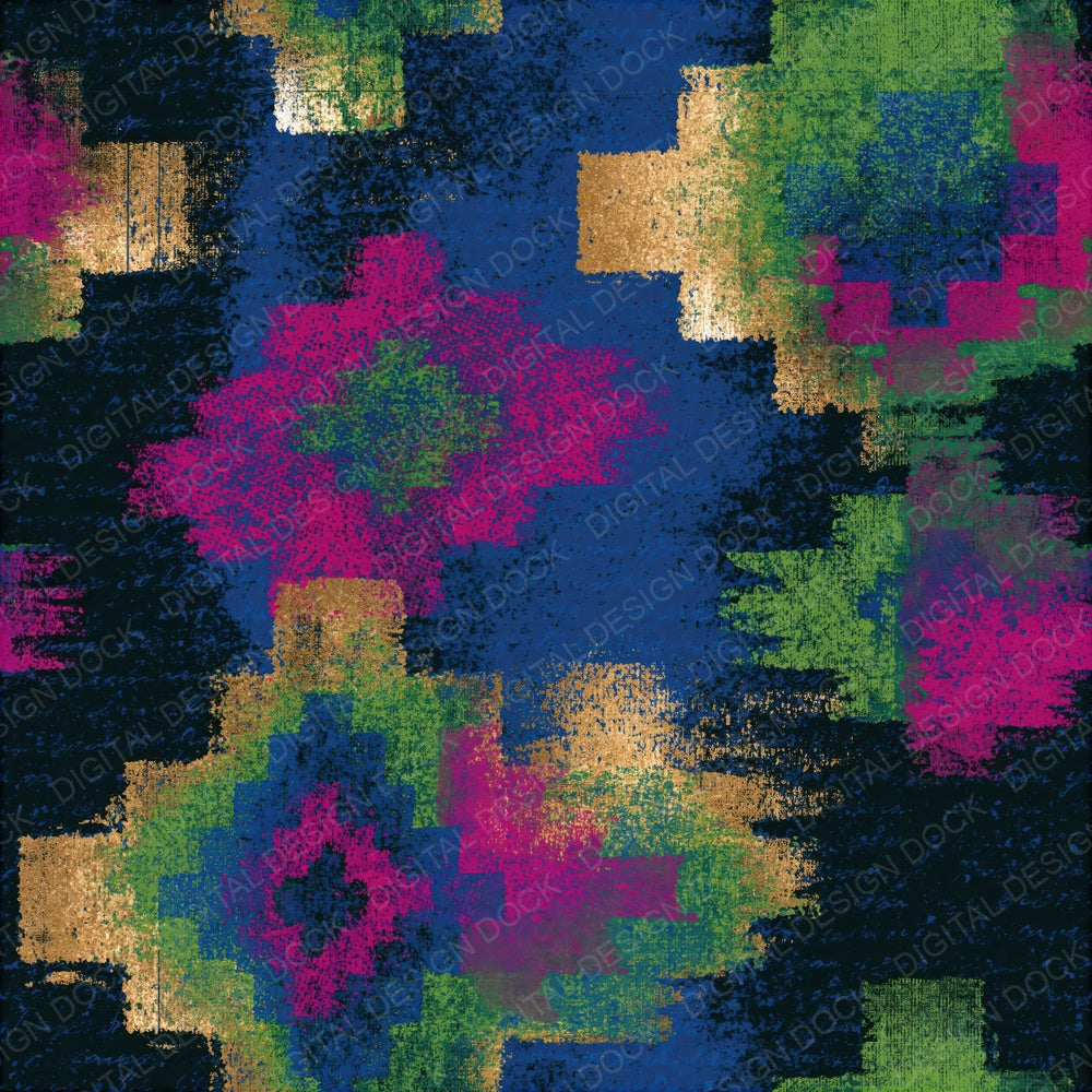 Risograph Navajo Weaving Neon Magenta Seamless Digital Paper Pack (DDD016232)