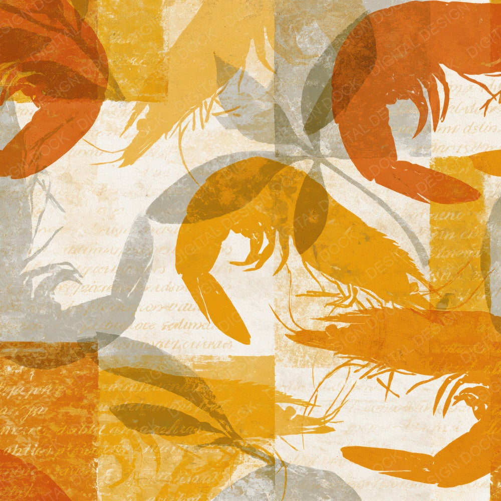 Screenprint Shrimp Honey Mustard Digital Paper Pack (DDD016239)