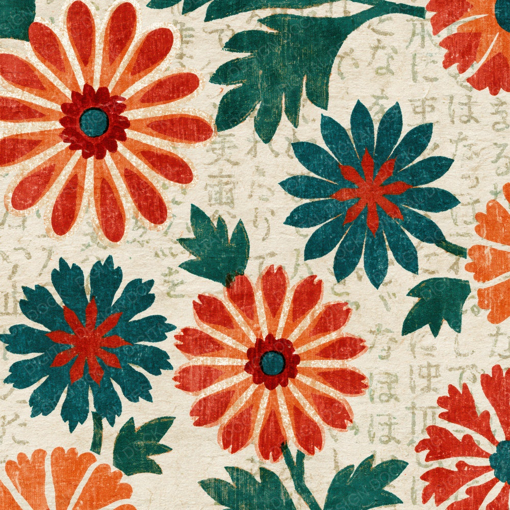 Screenprint Suzani Papaya Jade Digital Paper Pack (DDD016240)