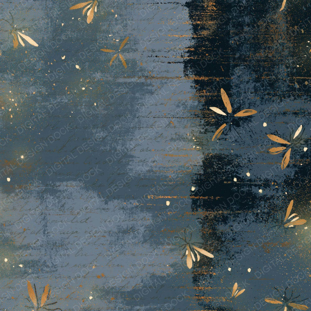 Woodblock Fireflies Pewter Slate Digital Paper Pack (DDD016283)