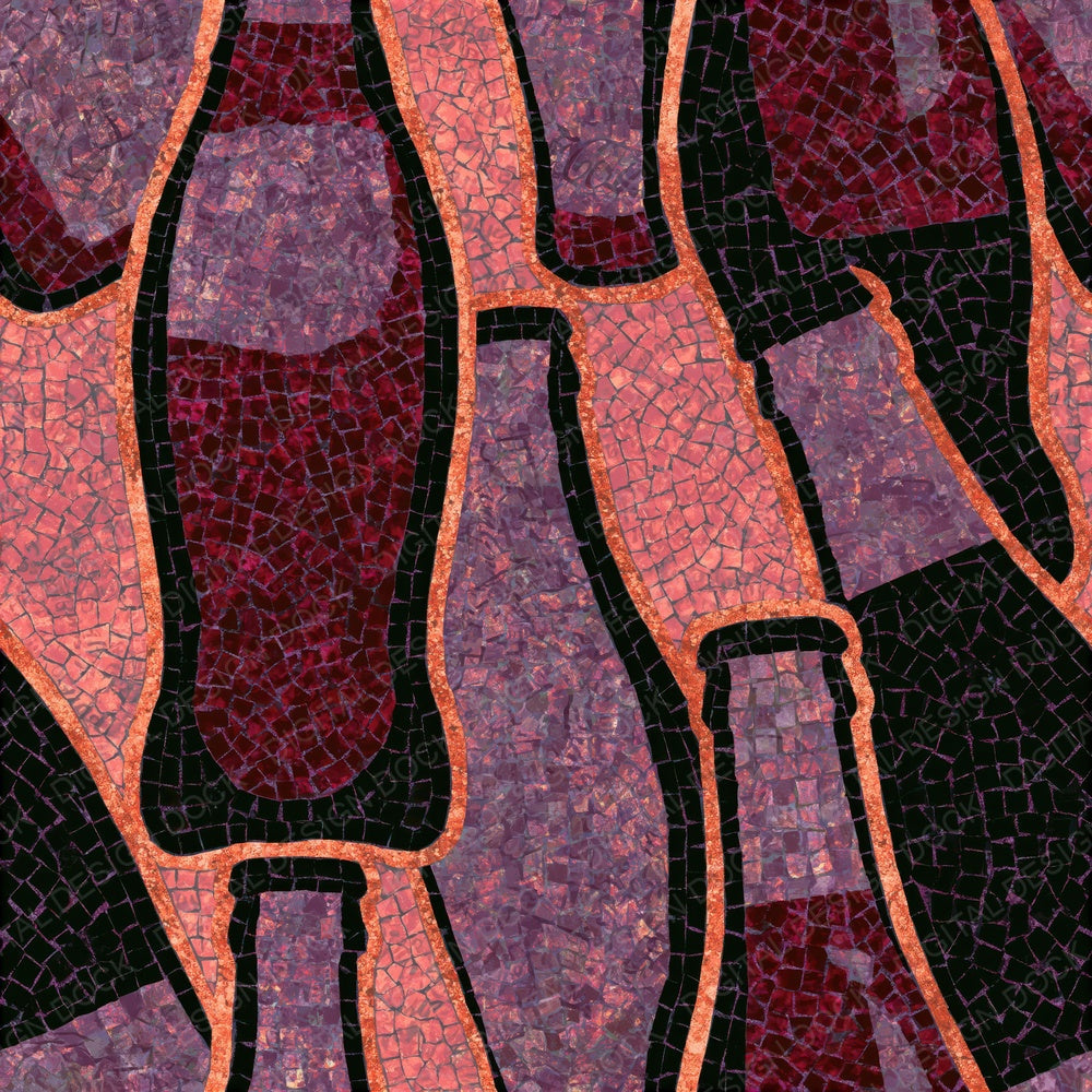 Mosaic Coca Cola Burgundy Pink Seamless Digital Paper Pack (DDD016295)