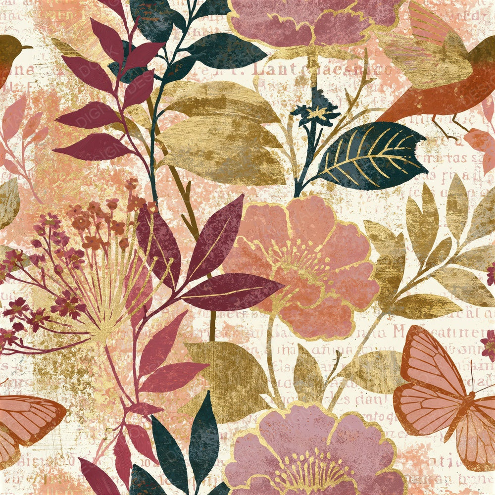 Belle poque Mobile Dusty Pink Seamless Digital Paper Pack (DDD016306)