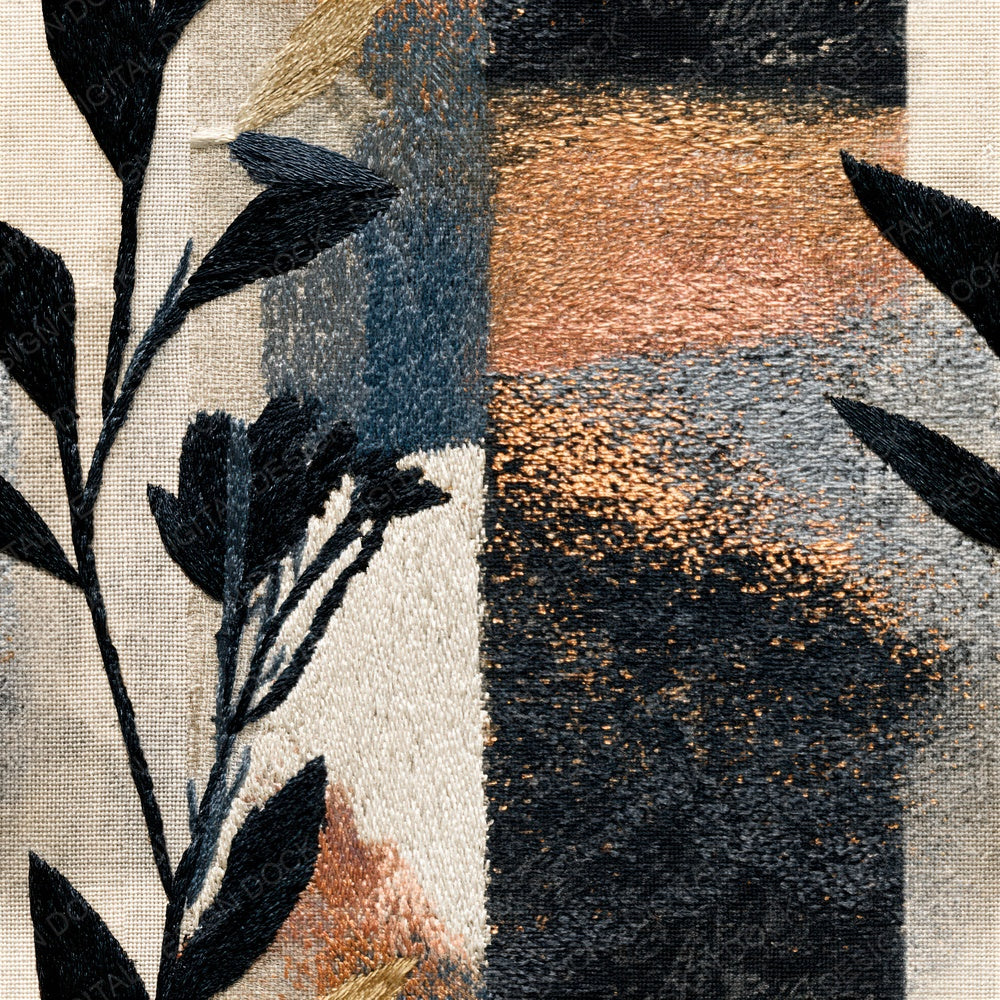 Embroidery Black Bone Tonal Seamless Digital Paper Pack (DDD016310)
