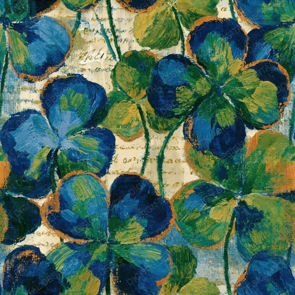 Fauvist Clover Cerulean Kelp Seamless Digital Paper Pack (DDD016311)