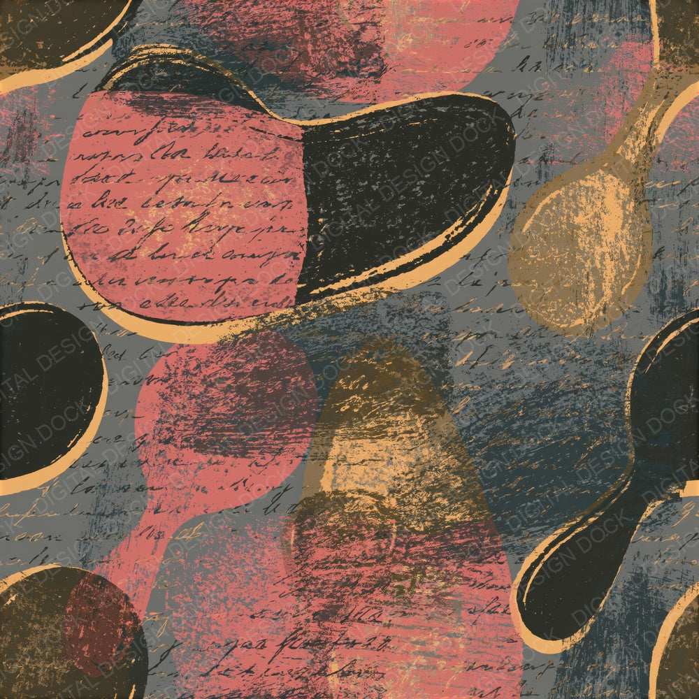 Woodcut Maracas Jet Rose Seamless Digital Paper Pack (DDD016323)