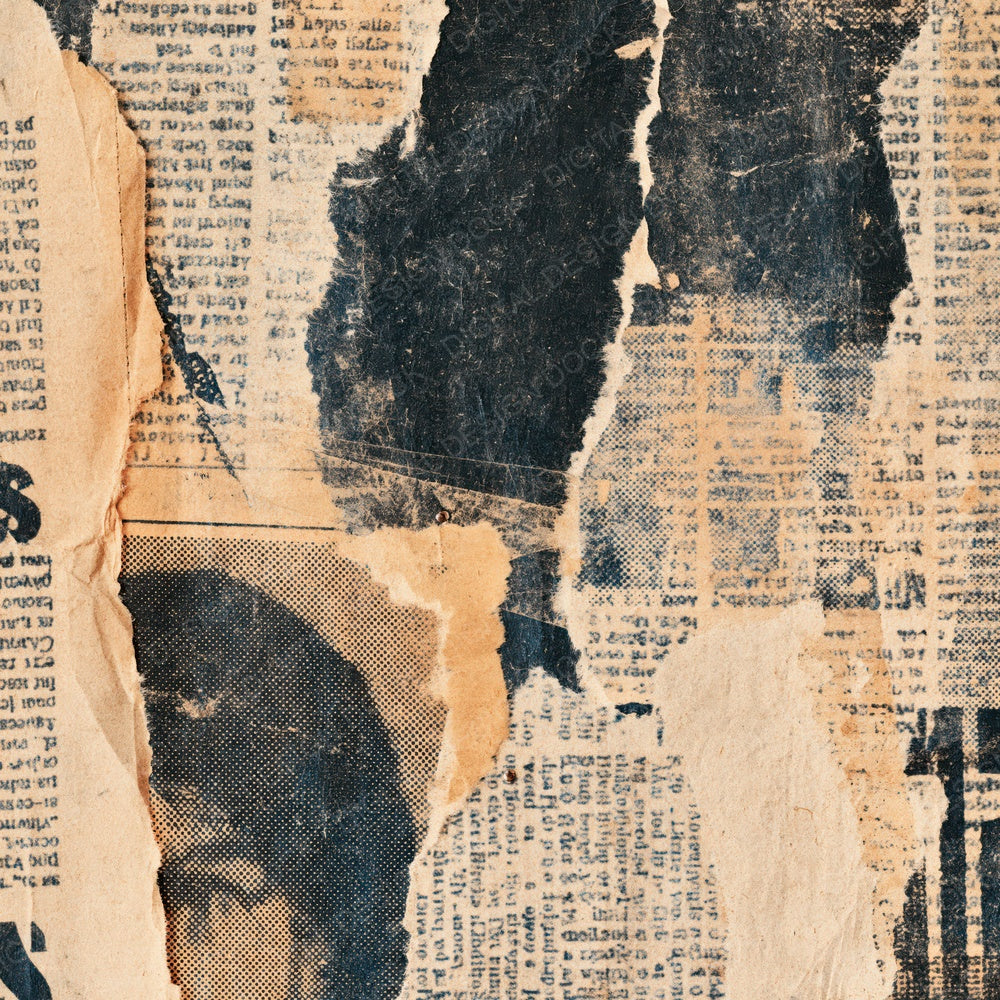 Newspaper Torn Collage Aged Digital Paper Pack (DDD016342)