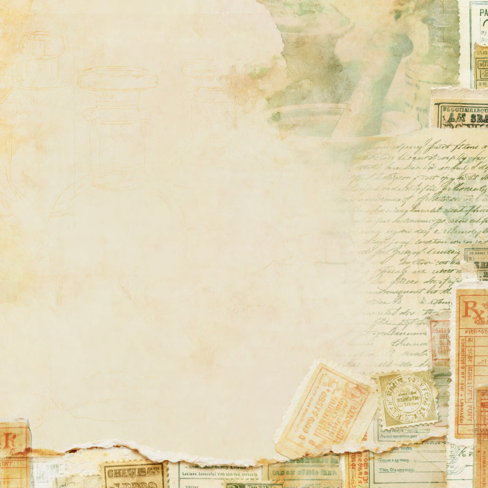 Apothecary Tincture Amber Green Digital Paper Pack (DDD016350)