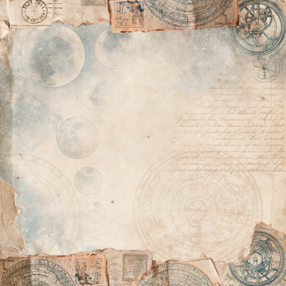 Astronomy Moon Orrery Indigo Digital Paper Pack (DDD016351)