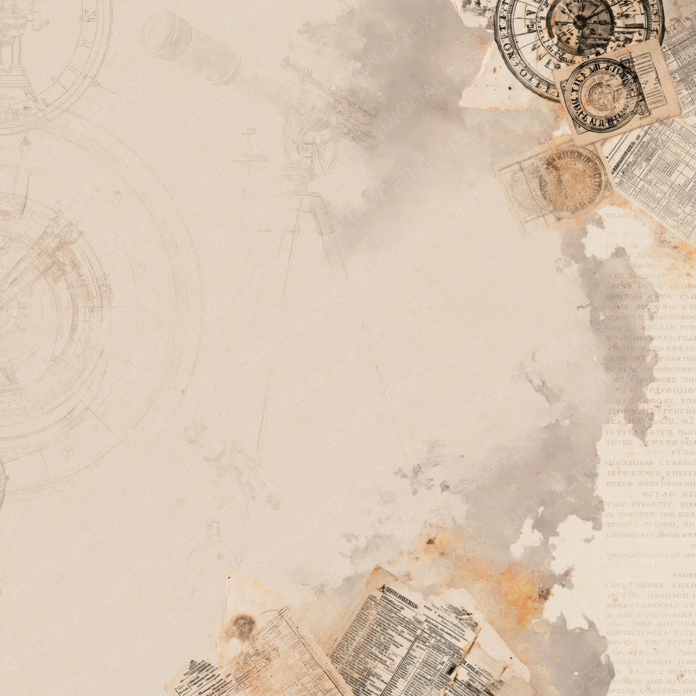 Astronomy Telescope Zodiac Amber Digital Paper Pack (DDD016365)