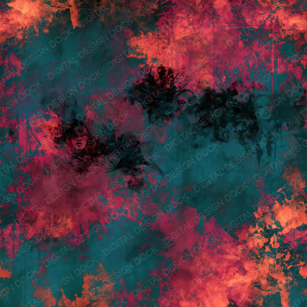 Carnival Ferris Teal Magenta Digital Paper Pack (DDD016368)