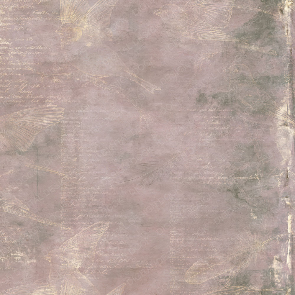 Ornithology Finch Aubergine Forest Digital Paper Pack (DDD016399)