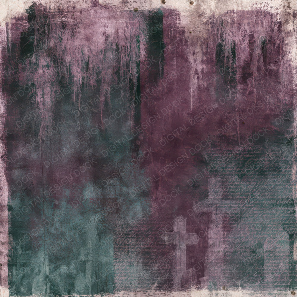 Cemetery Willow Aubergine Teal Digital Paper Pack (DDD016409)