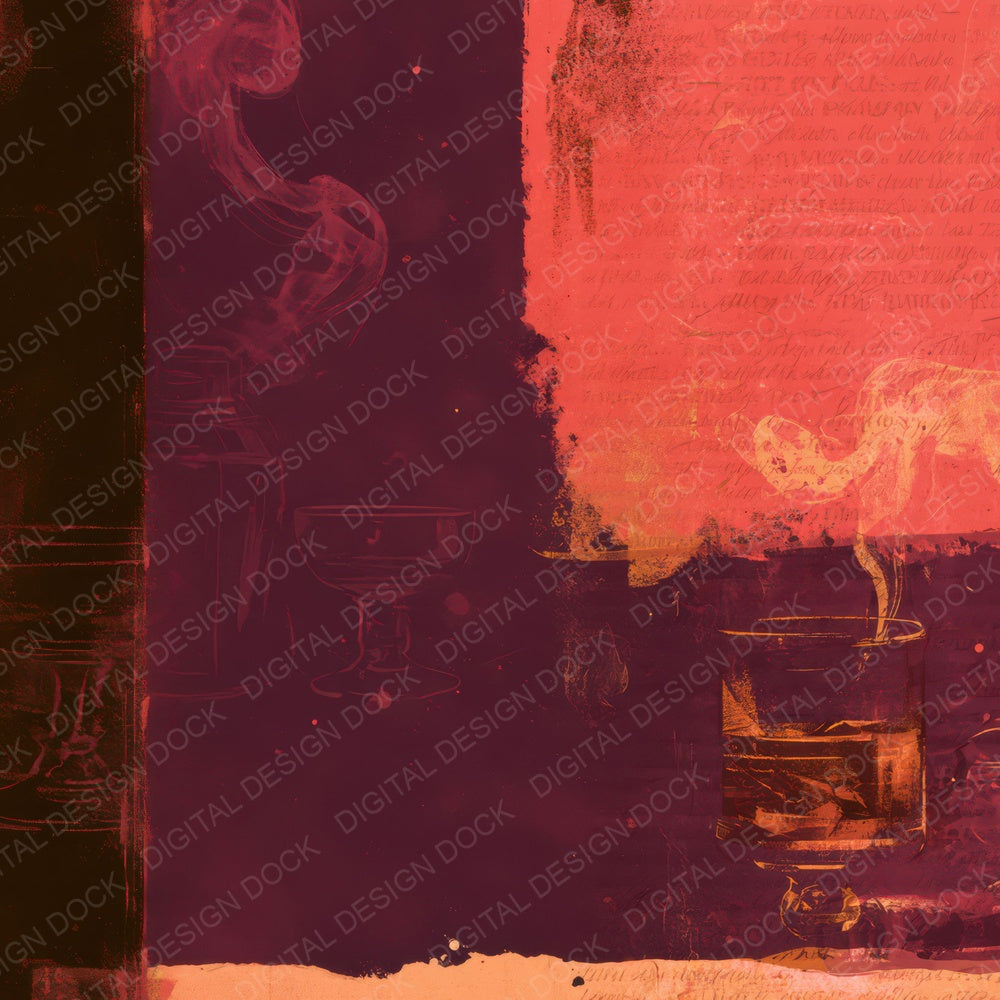 Jazz Whisky Aubergine Coral Digital Paper Pack (DDD016415)