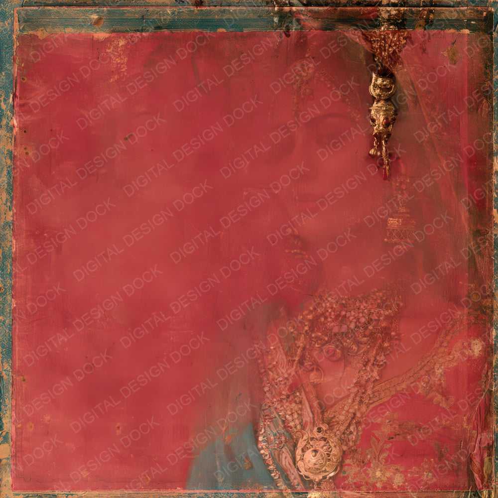 Bollywood Sari Crimson Peacock Digital Paper Pack (DDD016427)