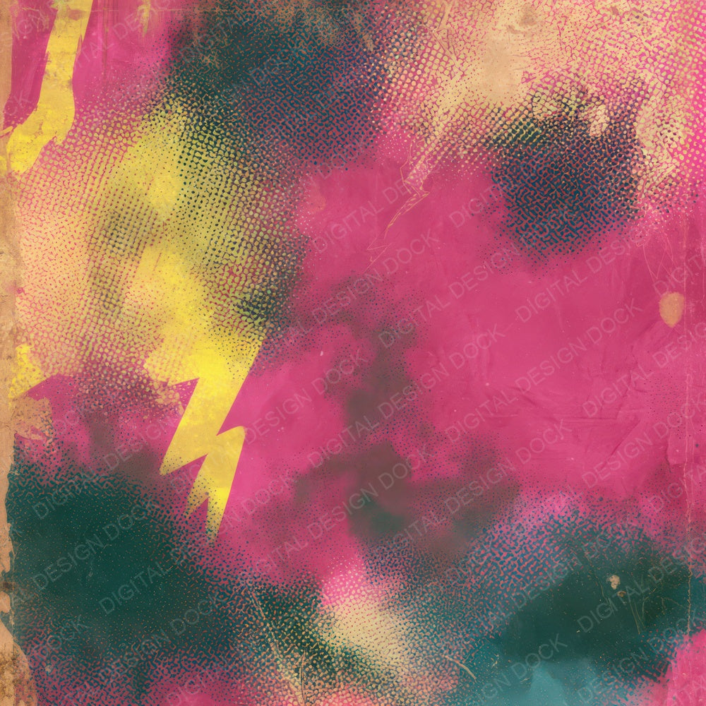 Pop Art Halftone Magenta Lemon Digital Paper Pack (DDD016434)