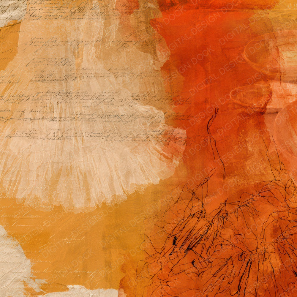Flamenco Skirt Ochre Pomegranate Digital Paper Pack (DDD016449)
