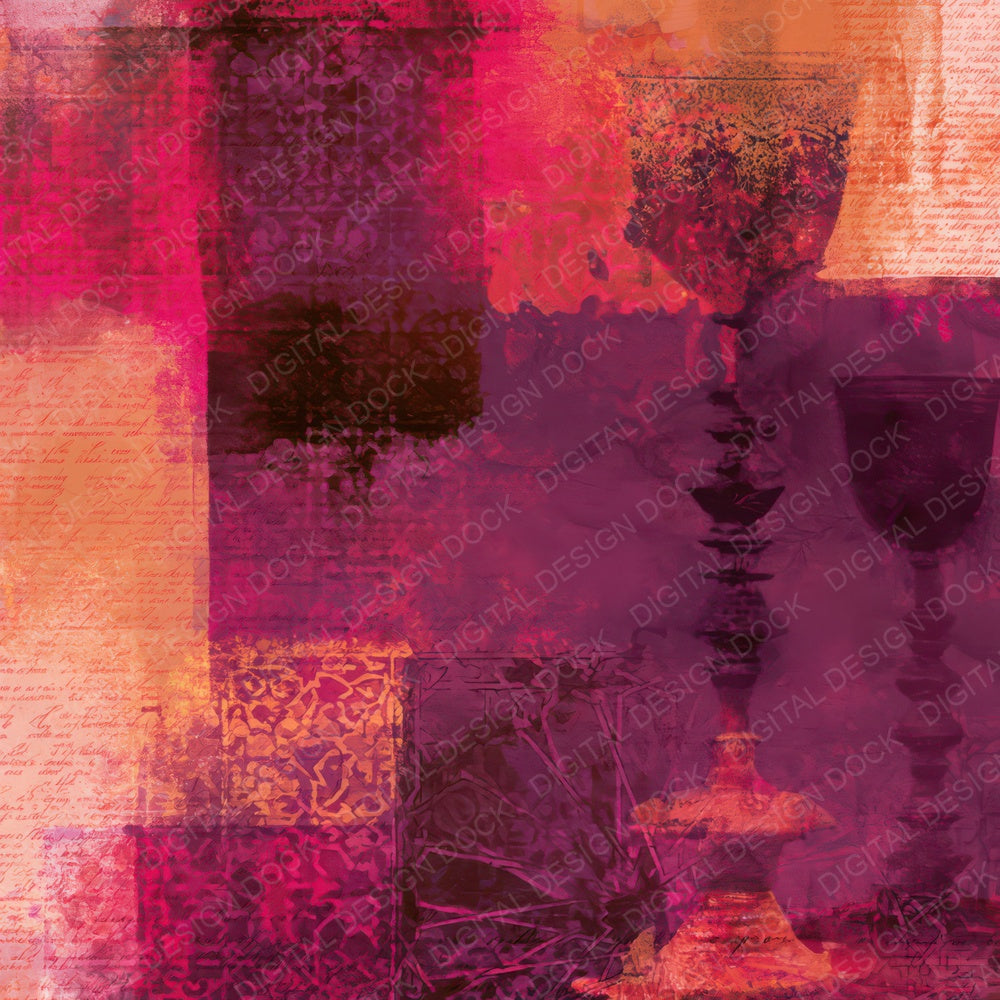 Moroccan Tile Aubergine Magenta Digital Paper Pack (DDD016460)