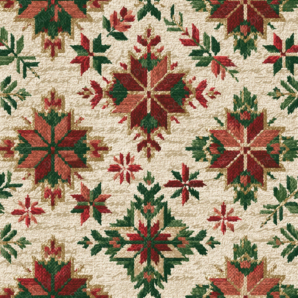 Russian Lubok Fair Isle Oxblood Green Digital Paper Pack (DDD016478)