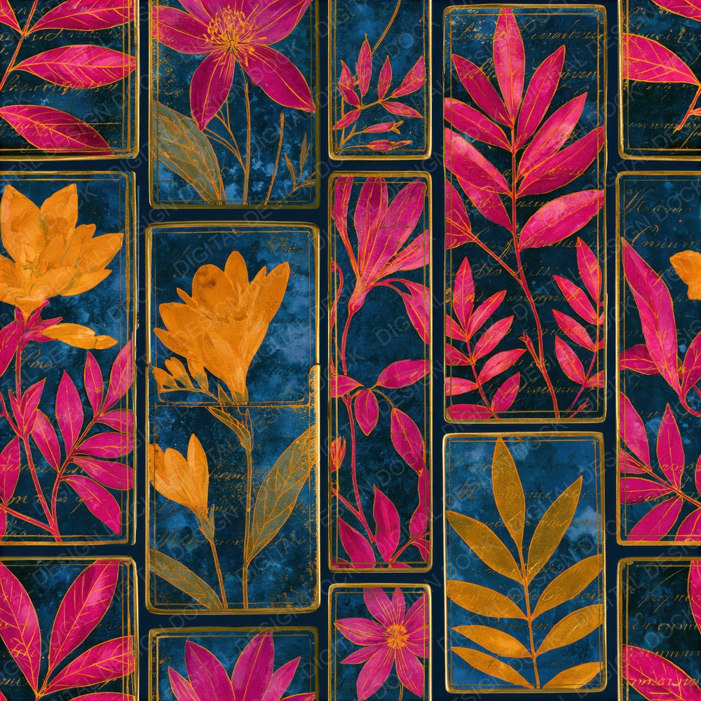 Redoute Cigarette Cases Pink Yellow Navy Seamless Digital Paper Pack (DDD016540)