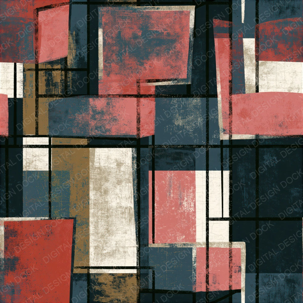 De Stijl Carnival Seating Charcoal Rose Seamless Digital Paper Pack (DDD016551)