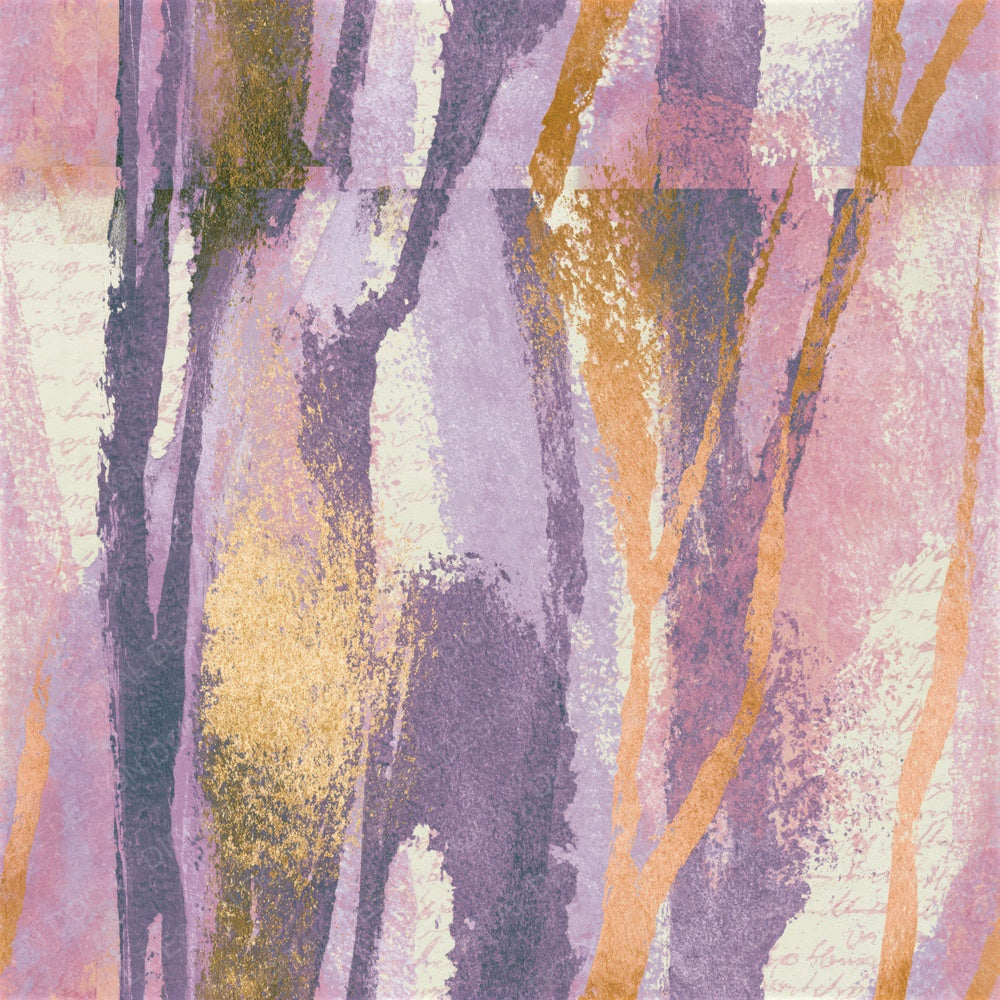 Linocut Lilac Mauve Gold Abstract Seamless Digital Paper Pack (DDD016568)