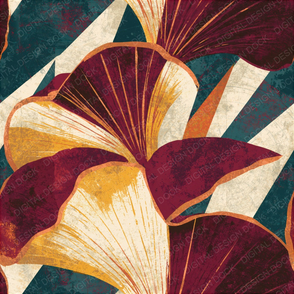 Vintage Travel Jelly Fungi Merlot Seamless Digital Paper Pack (DDD016578)