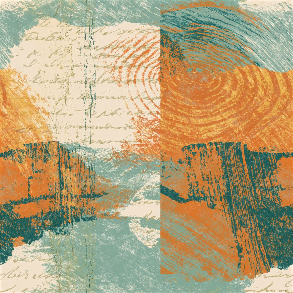 Woodcut Apricot Sage Cream Tonal Seamless Digital Paper Pack (DDD016580)