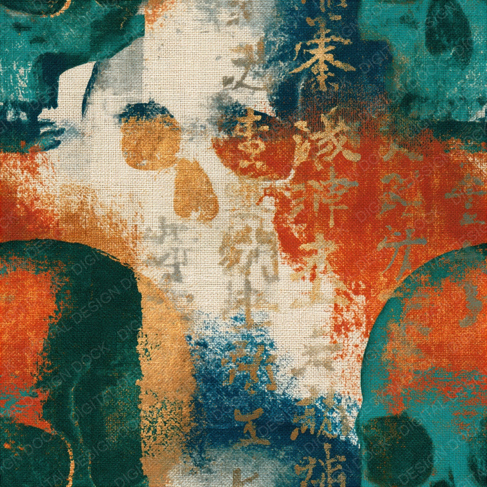 Screenprint Grungy Skulls Patina Seamless Digital Paper Pack (DDD016596)
