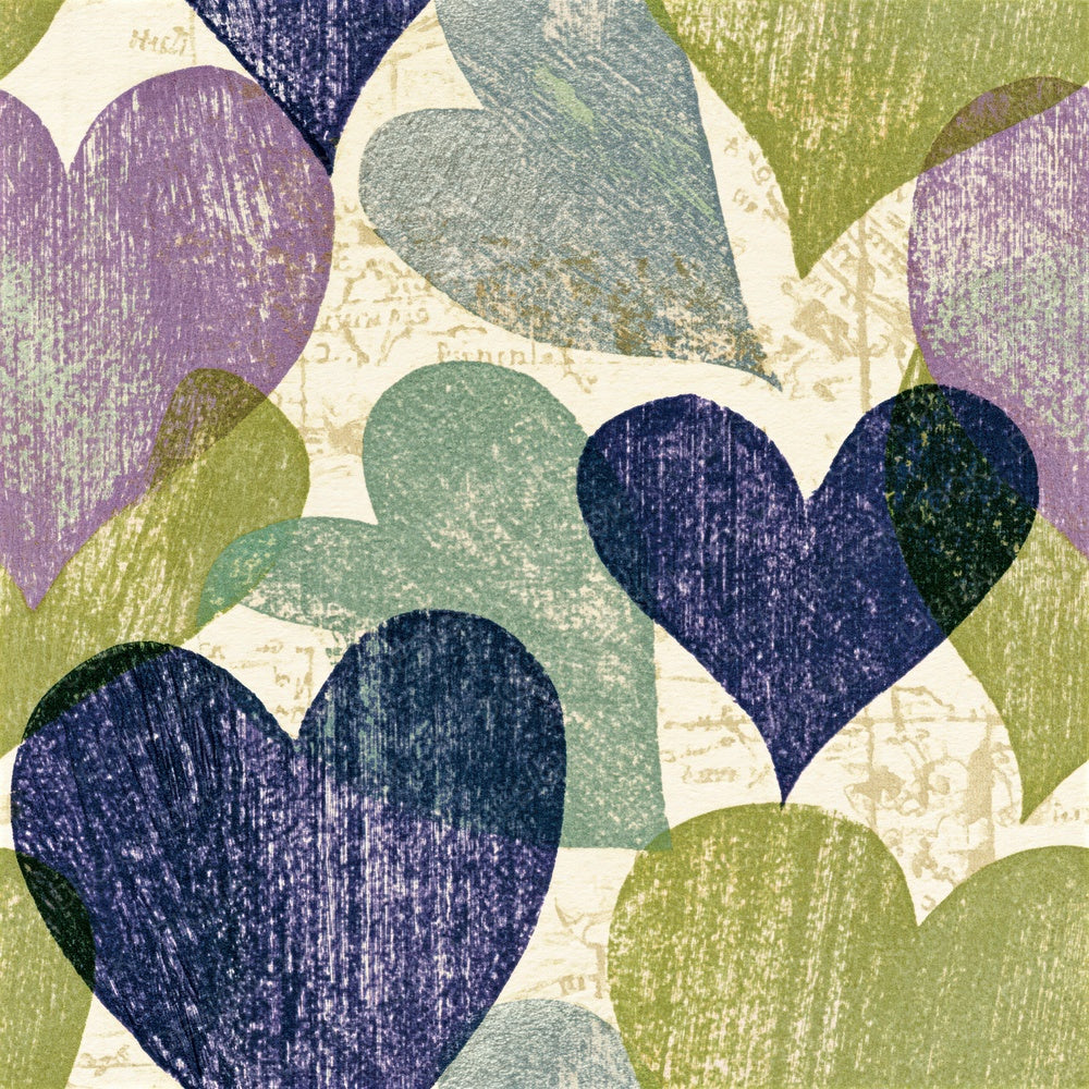 Linocut Love Hearts Lilac Sage Seamless Digital Paper Pack (DDD016625)
