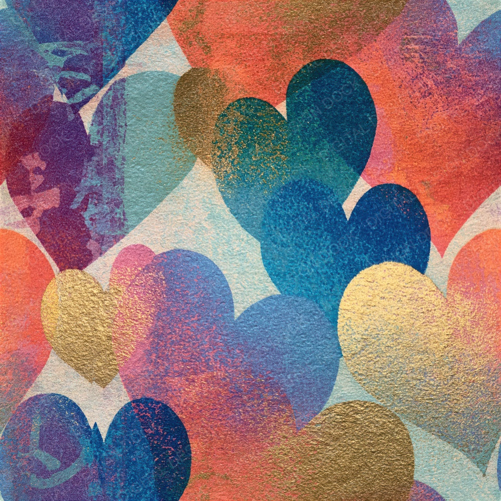 Risograph Love Hearts Rose Lilac Seamless Digital Paper Pack (DDD016631)