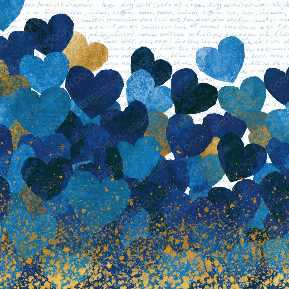 Scandinavian Love Hearts Electric Navy Abstract Digital Paper Pack (DDD016633)