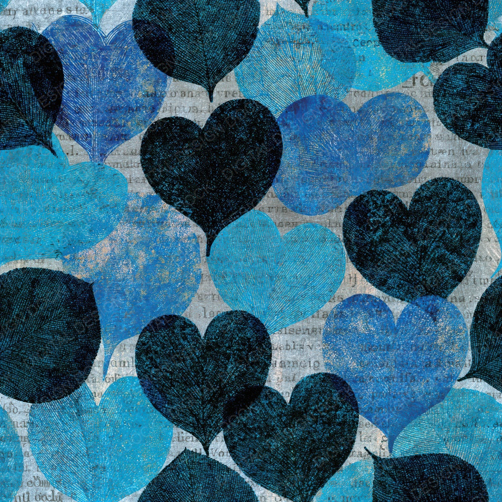 Scientific Hearts Phosphorescent Black Seamless Digital Paper Pack (DDD016657)