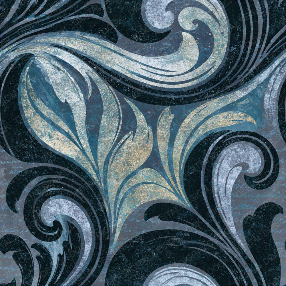 Baroque Mexico Slate Ink Seamless Digital Paper Pack (DDD016667)