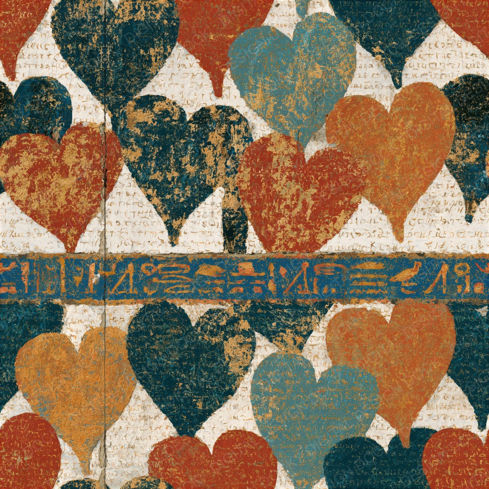 Egyptian Hearts Copper Oyster Seamless Digital Paper Pack (DDD016670)