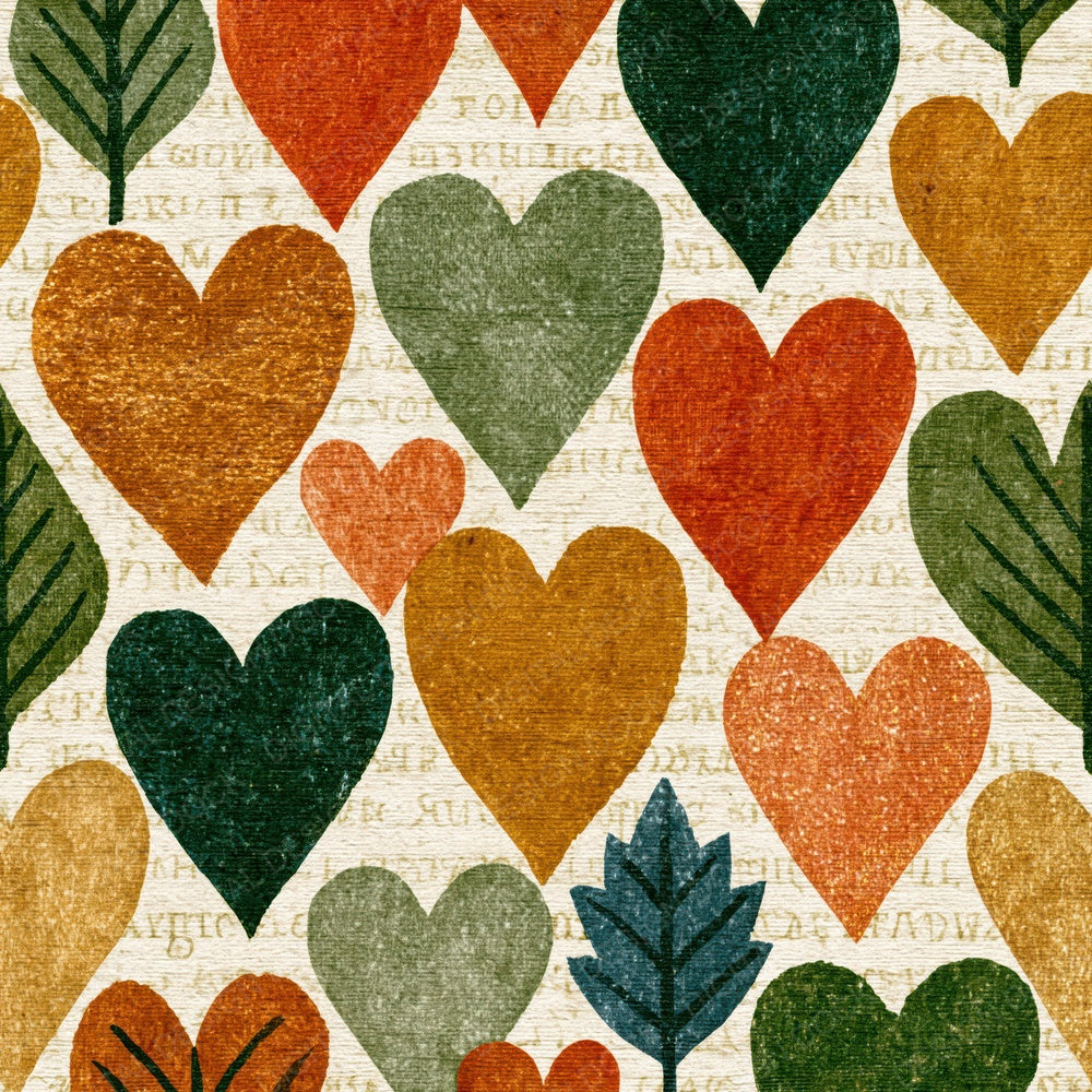 Lubok Love Hearts Amber Lichen Digital Paper Pack (DDD016676)